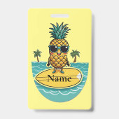 Badge Pineappa Surfer Dirige Une Vague Thunder_Cove (Arrière)