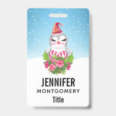 Badge Pingouin de Noël mignon à Santa Hat (Arrière)