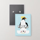 Badge Pingouin écrit en japonais (Recto/Verso)