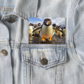Badge Pingouins de Cool de texte personnalisés (Insitu)