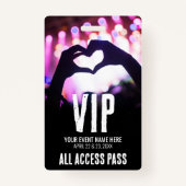 Badge Pink Black All Access Event VIP (Devant)