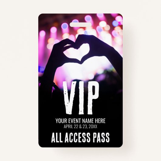 Badge Pink Black All Access Event VIP (Dos)