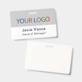 Badge Pink Custom Hard Plastic  with Metal Clip (Recto et verso)