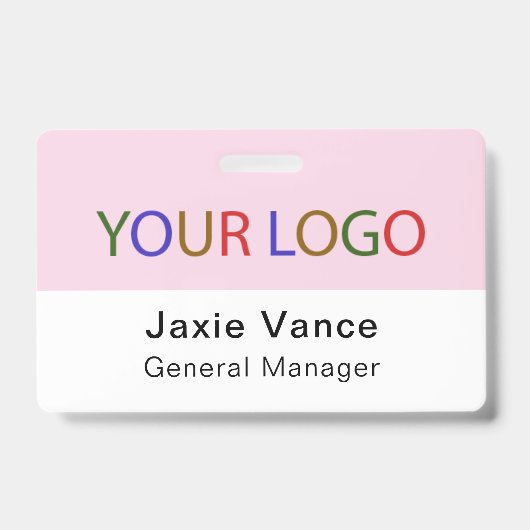 Badge Pink Custom Hard Plastic  with Metal Clip (Face)