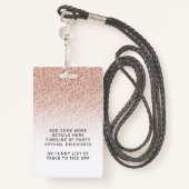 Badge Pink Ombre Parties scintillant Bachelorette VIP Pa (Derrière avec lanière)