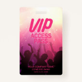 Badge Pink VIP All Access Insigne de concert (Devant)