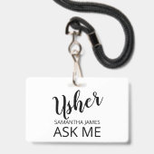 Badge Placeur Demandez Mon Nom (Avant avec lanière)