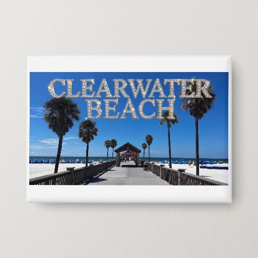 Badge Plage de Clearwater Floride Bouton (Recto)