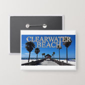 Badge Plage de Clearwater Floride Bouton (Recto/Verso)