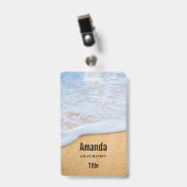 Badge Plage de sable avec ressac écumeux (Avant avec clip)