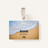 Badge Plage de sable avec Surf en mousse (Dos avec clip)