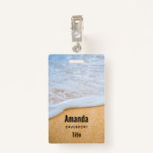 Badge Plage de sable avec Surf en mousse (Dos avec clip)