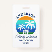 Badge Plage Reunion Famille Palm Trees Cruise (Devant)