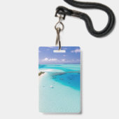 Badge Plage tropicale (Avant avec lanière)