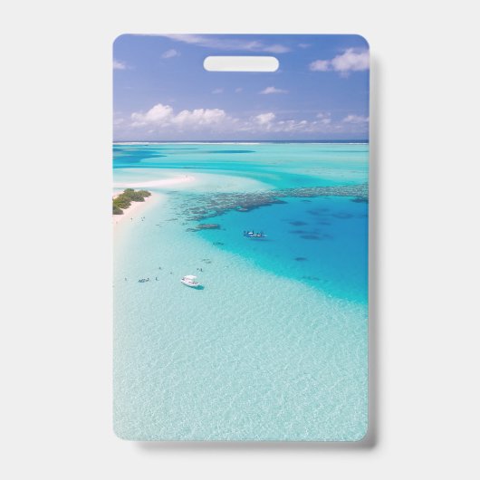 Badge Plage tropicale (Avant)