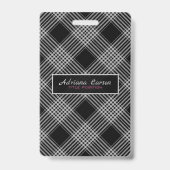 Badge Plaid gris et noir (Back)