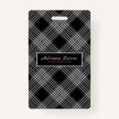 Badge Plaid gris et noir (Dos)