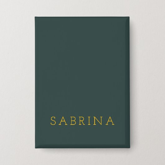 Badge Plain Modern Minimalist Own Name Dusty Green (Recto)