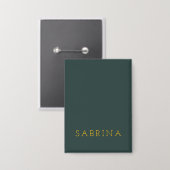 Badge Plain Modern Minimalist Own Name Dusty Green (Recto/Verso)