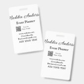 Badge planificateur d'événements ajouter le nom détails  (Avant & arrière)