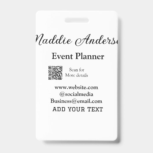 Badge planificateur d'événements ajouter le nom détails  (Avant)