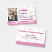 Badge Plaque d'identification de chien avec photo et nom (Avant & arrière)