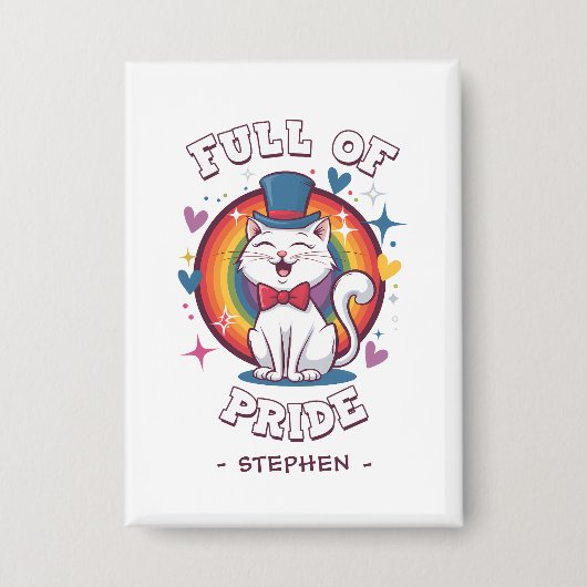Badge Plein de fierté | Fierté de chat LGBTQ (Recto)