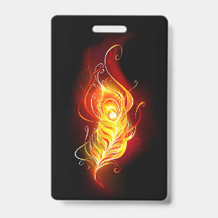Badge Plume de paon de feu