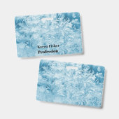 Badge plumes et flocons bleus abstraits (Recto et verso)