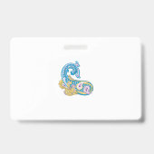 Badge Point, Bleu Sherpa, Dessin Sable Doré (Arrière)