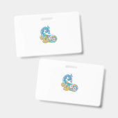 Badge Point, Bleu Sherpa, Dessin Sable Doré (Avant & arrière)