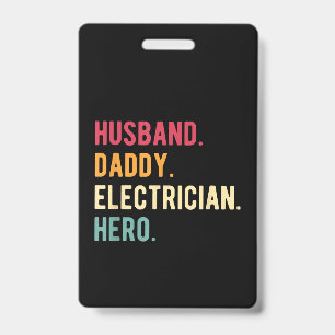 Badge Poison de Men's Husband Daddy Electrician Hero Far