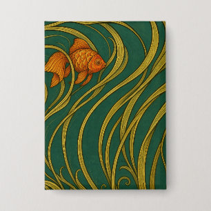 Badge Poisson rouge Art Nouveau