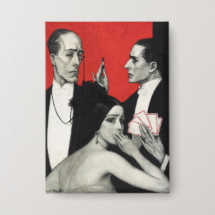 Badge Poker Benda Art Mystère Noir Art Déco Vintage