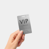 Badge Police simple VIP sur métal argenté brossé (Handheld)