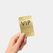 Badge Police Simple VIP sur Métal Doré Brossé (Manuel / portable)