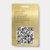 Badge Police Simple VIP sur Métal Doré Brossé (Arrière)