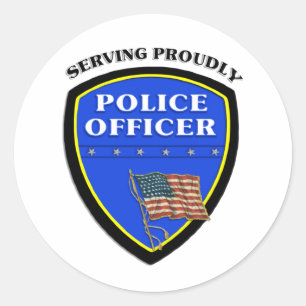 Badge politieagent ronde sticker