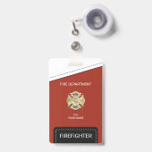 Badge Pompier (Avant avec rétractable)