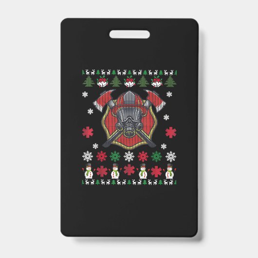 Badge Pompier Drôle Noël Joli Amour Dons (Avant)