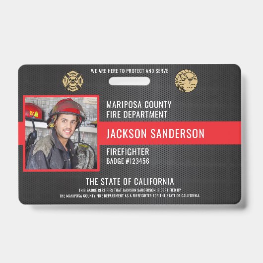 Badge Pompier Employé du service des incendies (Avant)