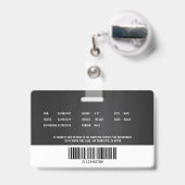 Badge Pompier Employé du service des incendies (Arrière avec rétractable)