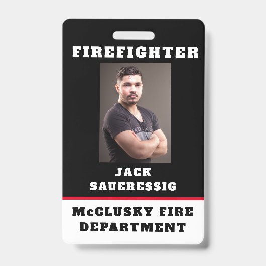 Badge Pompier en noir et blanc (Avant)