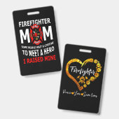 Badge Pompier | Firefighter Maman Quelques personnes (Avant & arrière)