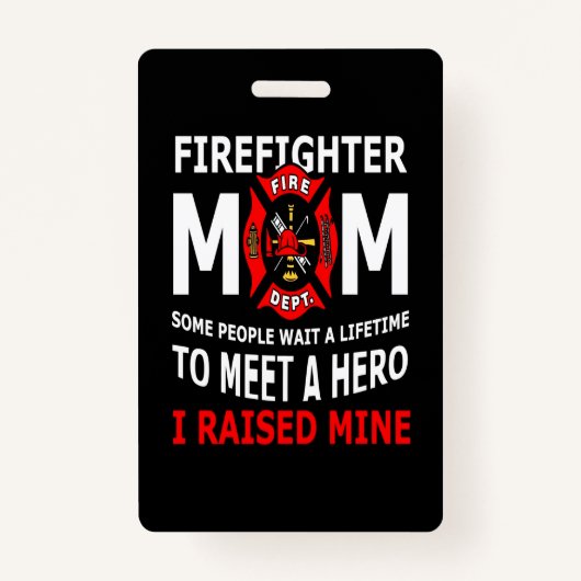 Badge Pompier | Firefighter Maman Quelques personnes (Devant)