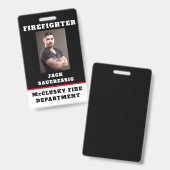 Badge Pompier Noir et Blanc (Avant & arrière)