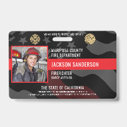 Badge Pompier Service des incendies Photo Code de l'empl