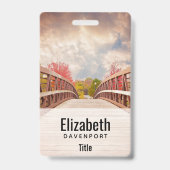 Badge Pont rustique en bois dans le pays (Arrière)