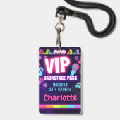 Badge Pop Star Anniversaire VIP Backstage Pass Lanyard (Face avec cordon)