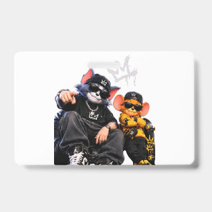 Badge Port-clés rond chat Streetwear Hip-Hop Cool